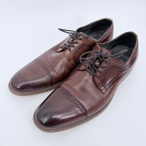 Stacy Adams Dickinson Mens Leather Shoes CapToe Oxford Cognac 10.5M 25066-221